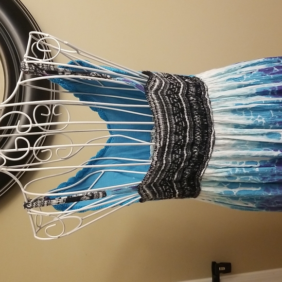 Aqua Blue women's sundress - Picture 7 of 8